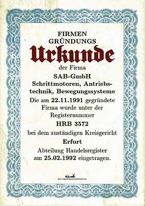 Gründungsurkunde
